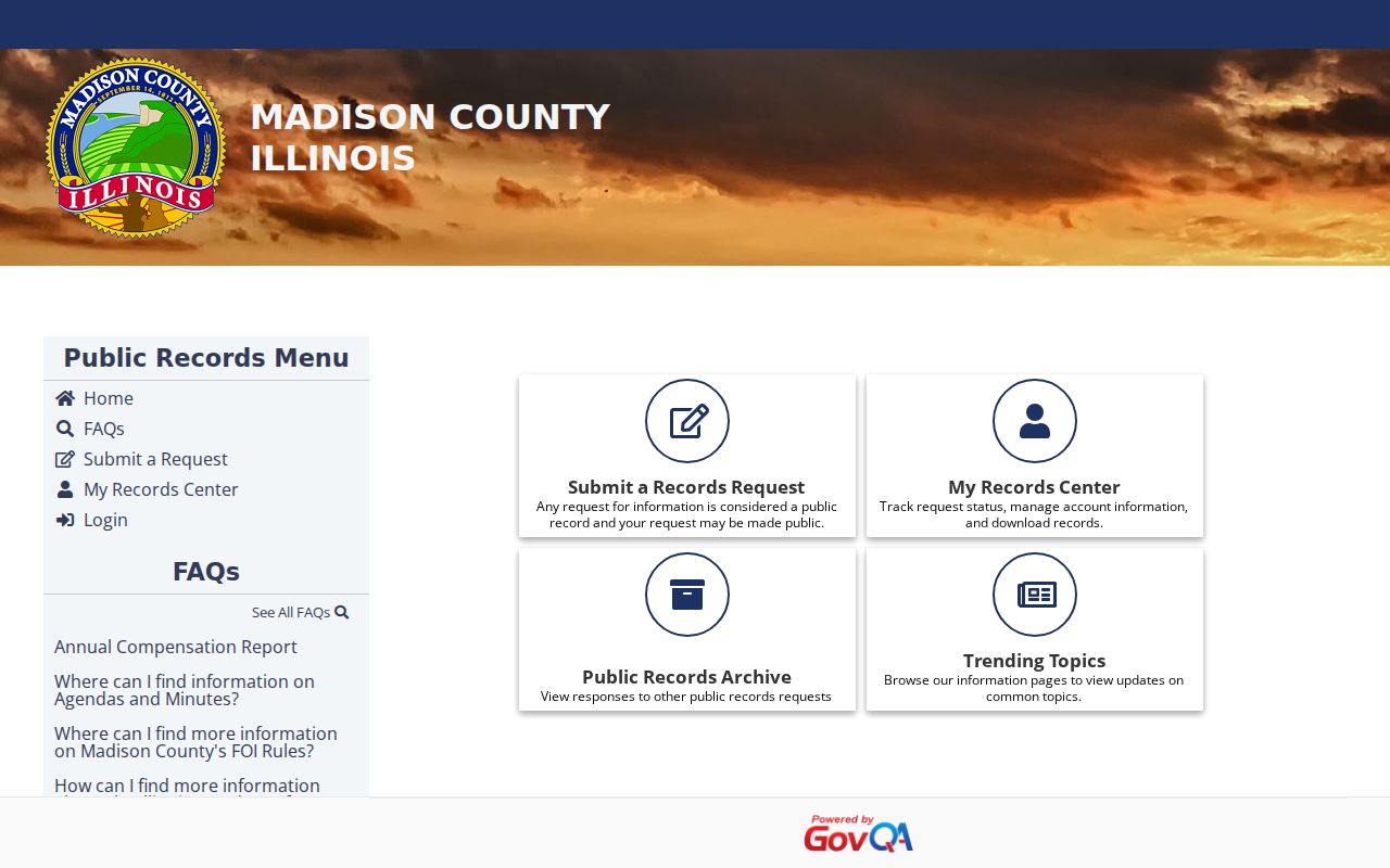 Madison County FOIA portal for Granite City public records
