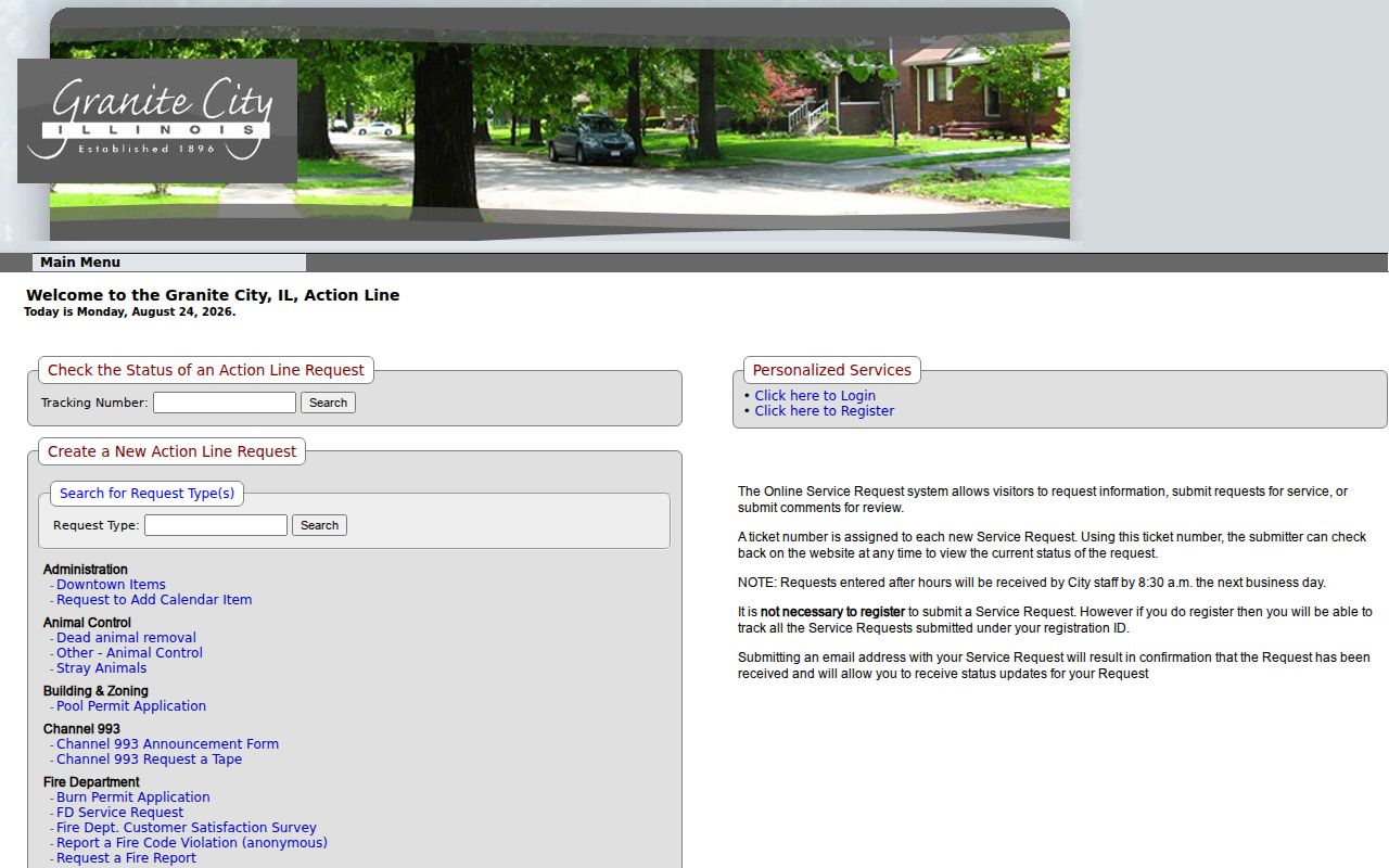 Granite City address-based service request system